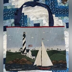 Handmade 16.5”x12” Tote Bag Tapestry Warren Kimble "Coastal Breeze" Placemats